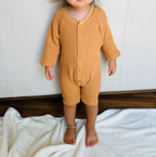 BABY BUTTON DOWN ONESIE (PUMPKIN SPICE)
