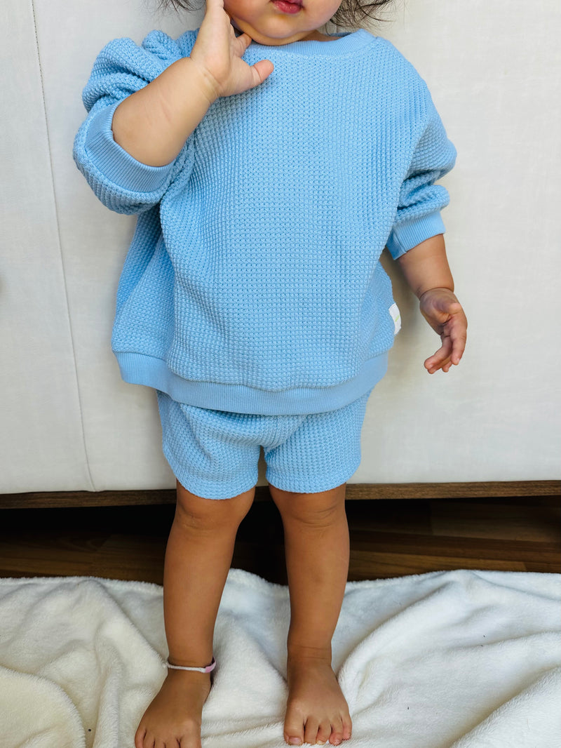 TODDLER LOUNGE SHORTS + TOP SET (SKY BLUE)