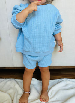 TODDLER LOUNGE SHORTS + TOP SET (SKY BLUE)