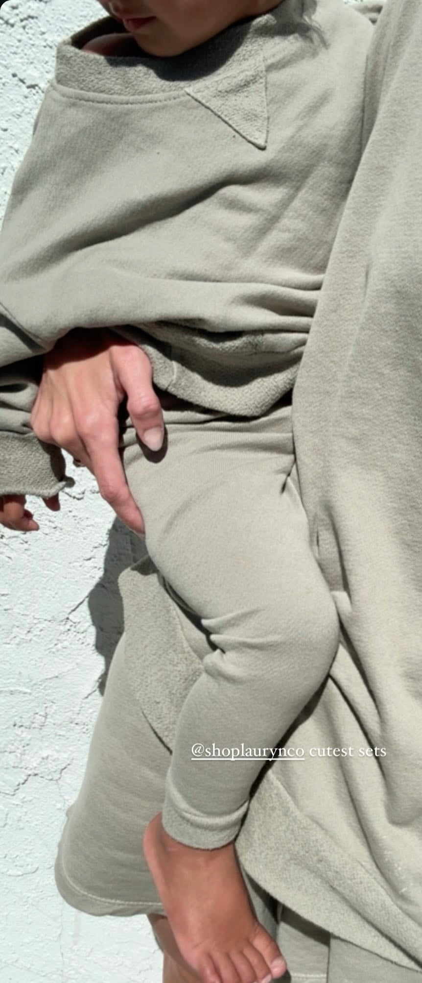 TODDLER FRENCH TERRY CREWNECK SET (ASH OLIVE)