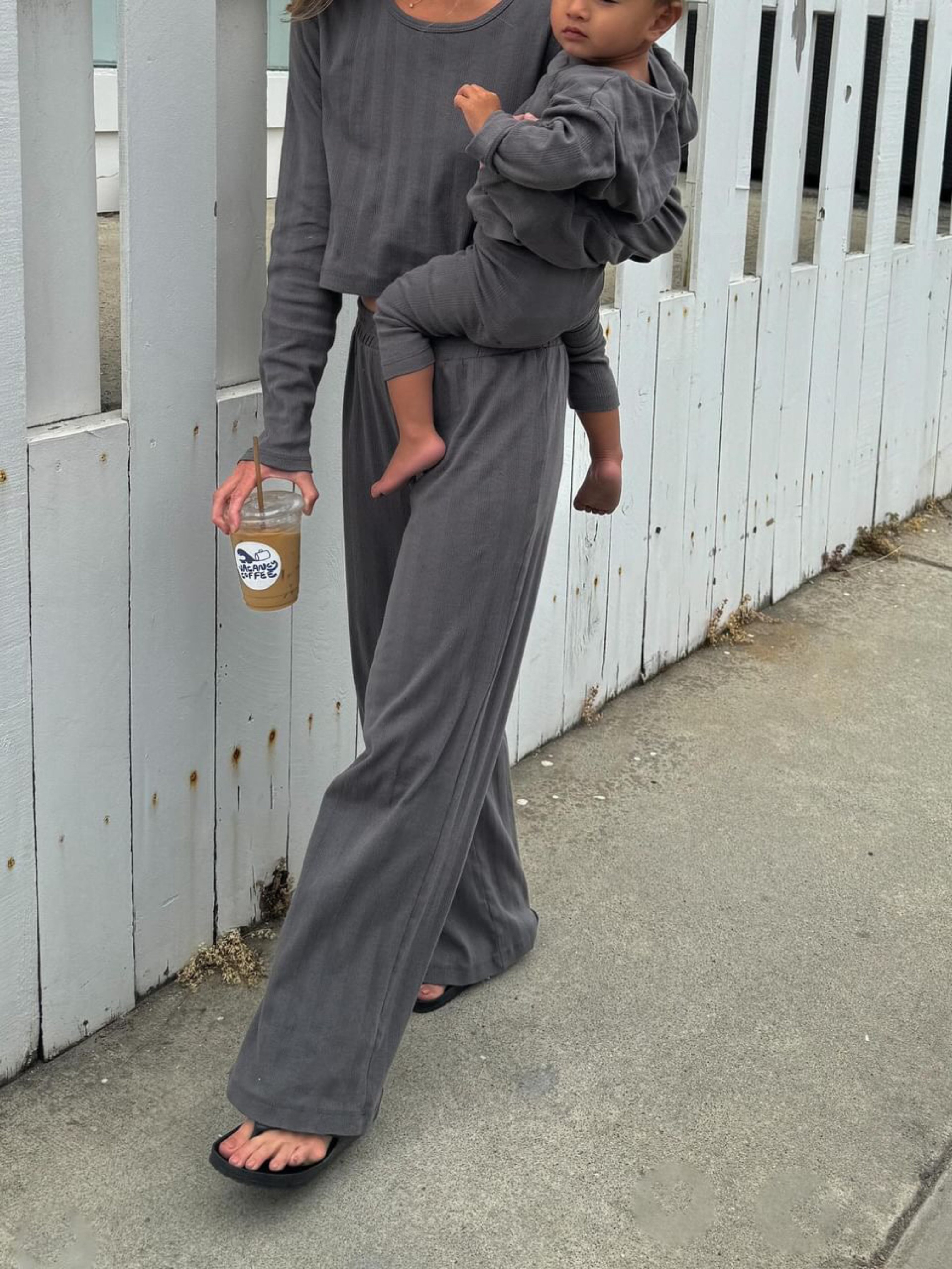 MAMA POINTELLE LONG SLEEVE TOP + LONG PANTS (ELEPHANT)