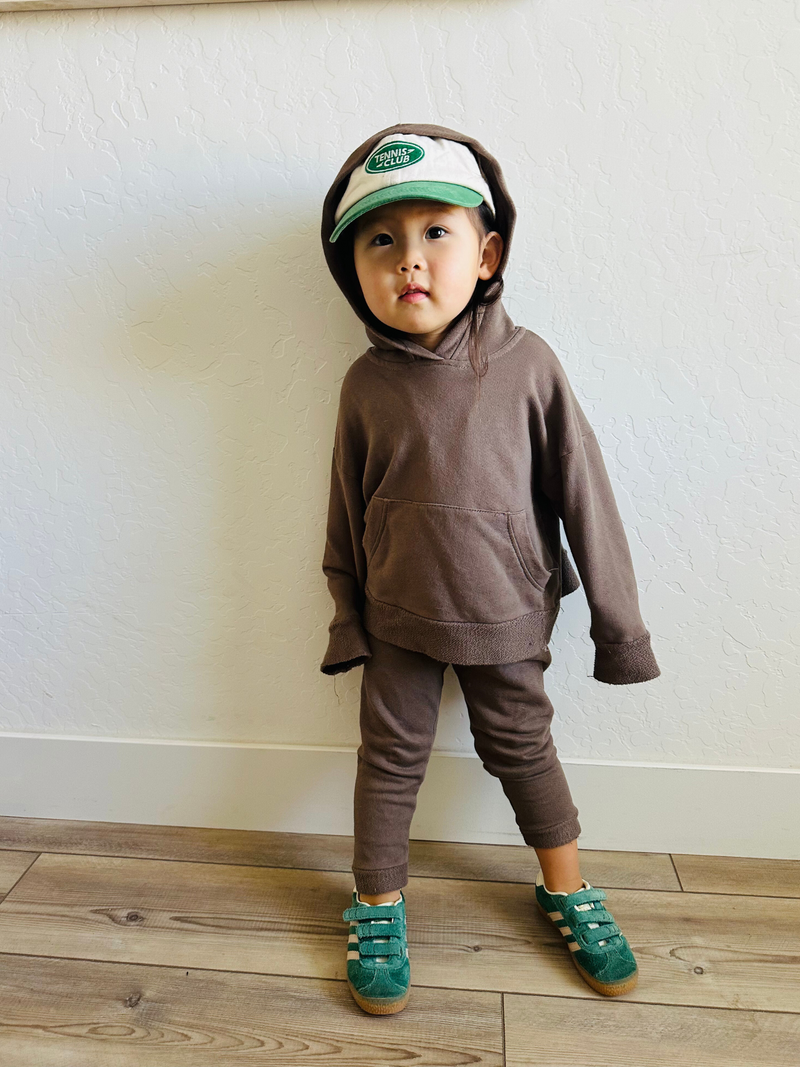 TODDLER WALKER HOODIE FRENCH TERRY SET (COCOA)