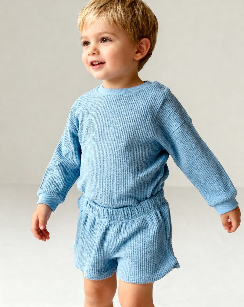 TODDLER LOUNGE SHORTS + TOP SET (SKY BLUE)