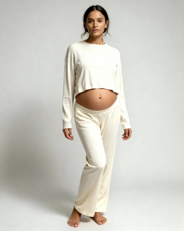 MAMA POINTELLE LONG SLEEVE TOP + LONG PANTS (SHEEP)