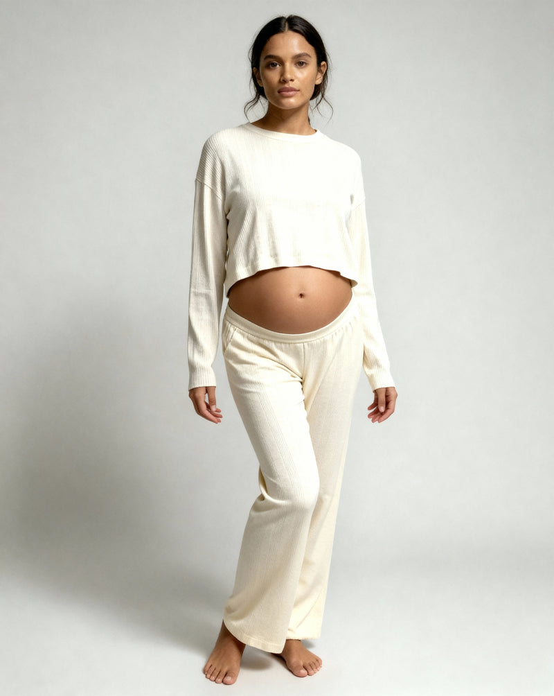 MAMA POINTELLE LONG SLEEVE TOP + LONG PANTS (SHEEP)