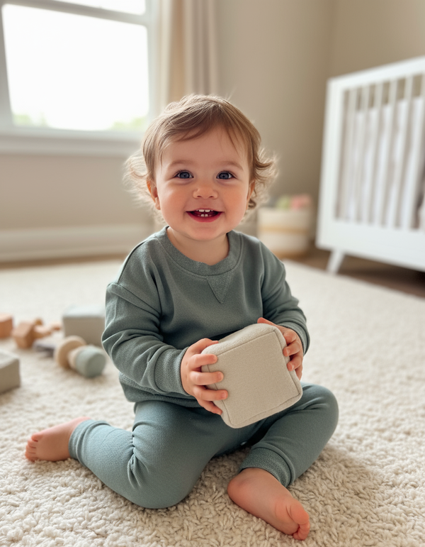 TODDLER FRENCH TERRY CREWNECK SET (SLATE)