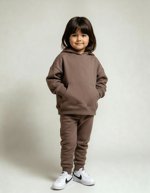 TODDLER WALKER HOODIE FRENCH TERRY SET (COCOA)