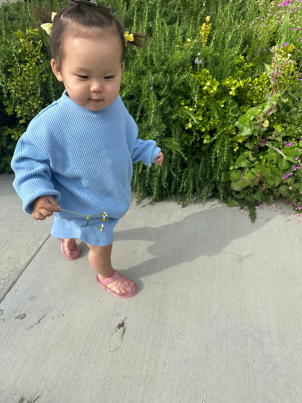 TODDLER LOUNGE SHORTS + TOP SET (SKY BLUE)