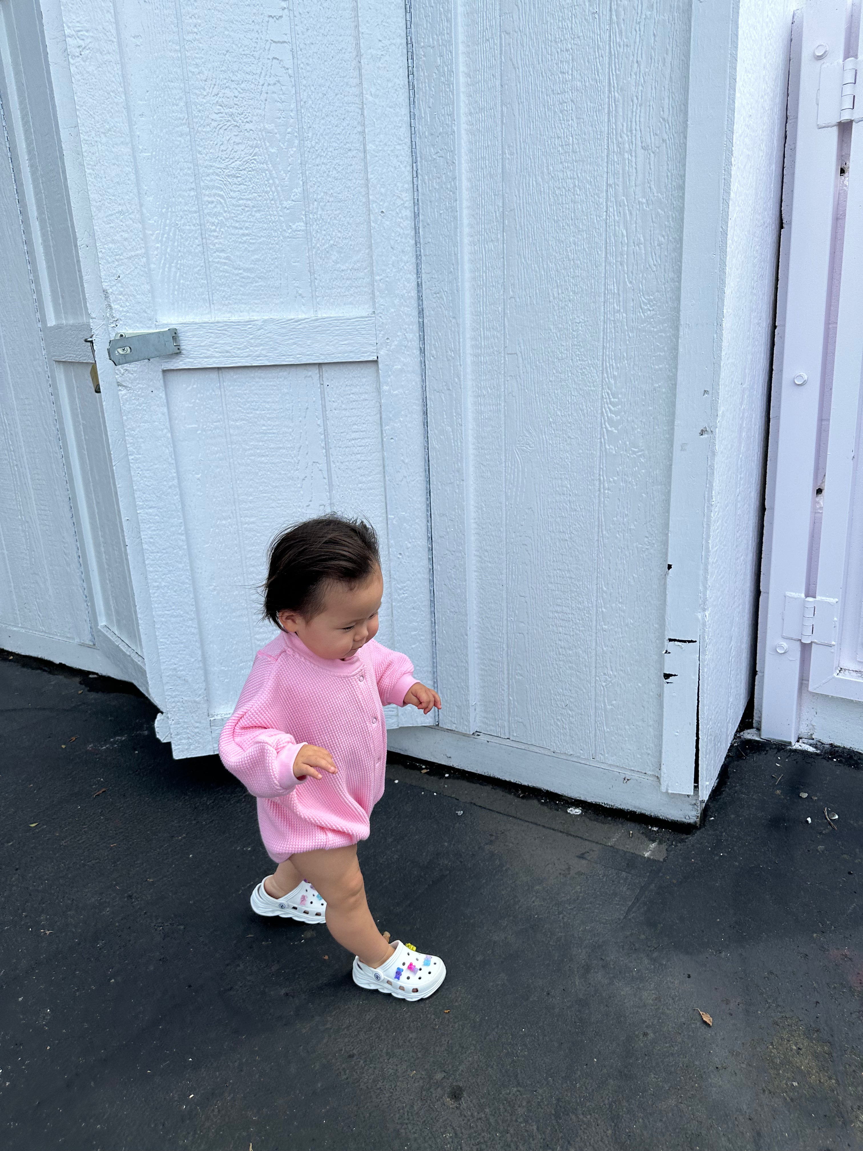 BABY MELROSE ROMPER (BARBIE PINK)