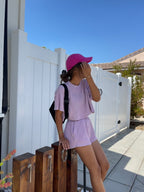 MAMA TEE + SHORTS SET (RASPBERRY CREAM)