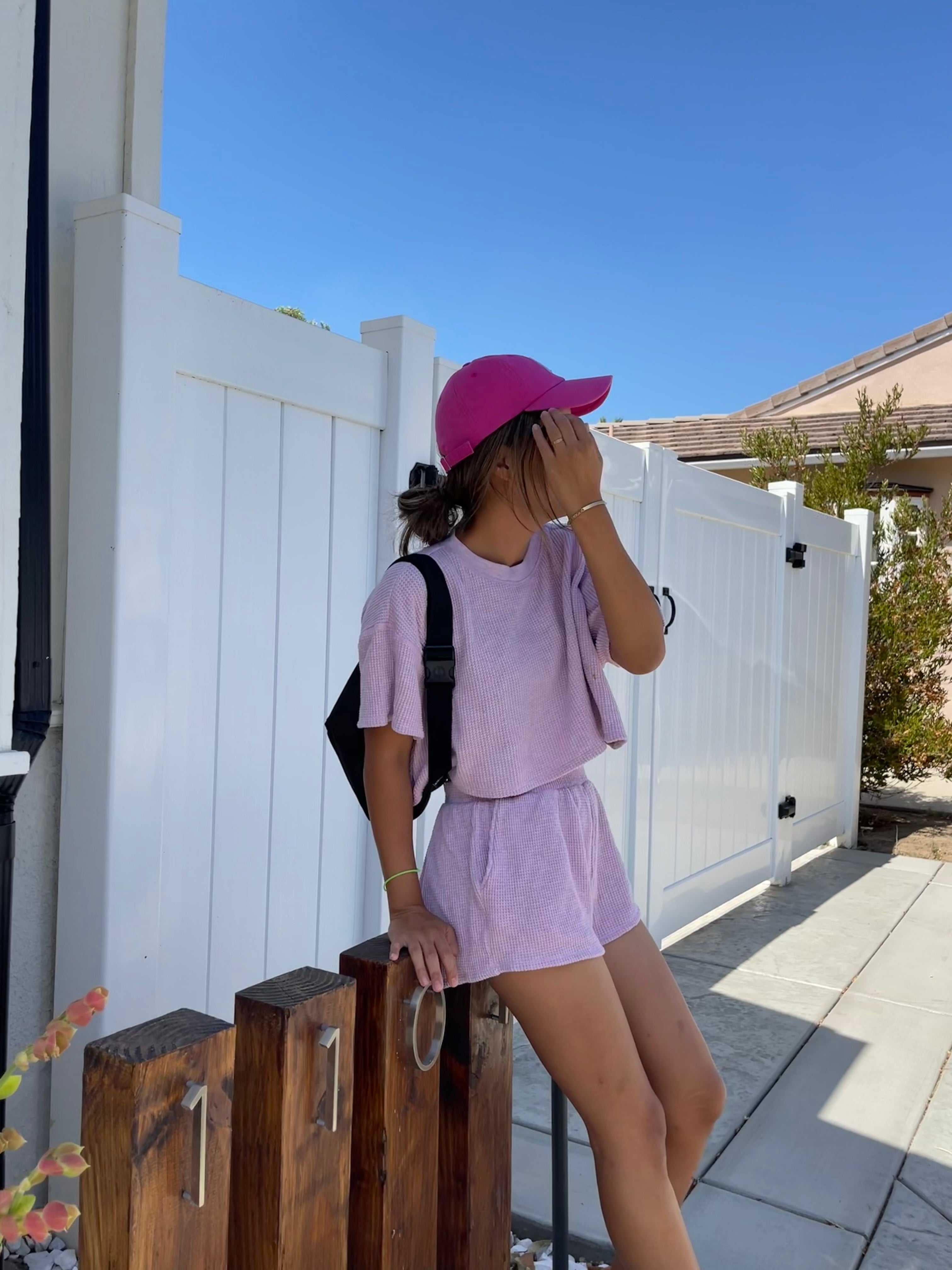 MAMA TEE + SHORTS SET (RASPBERRY CREAM)