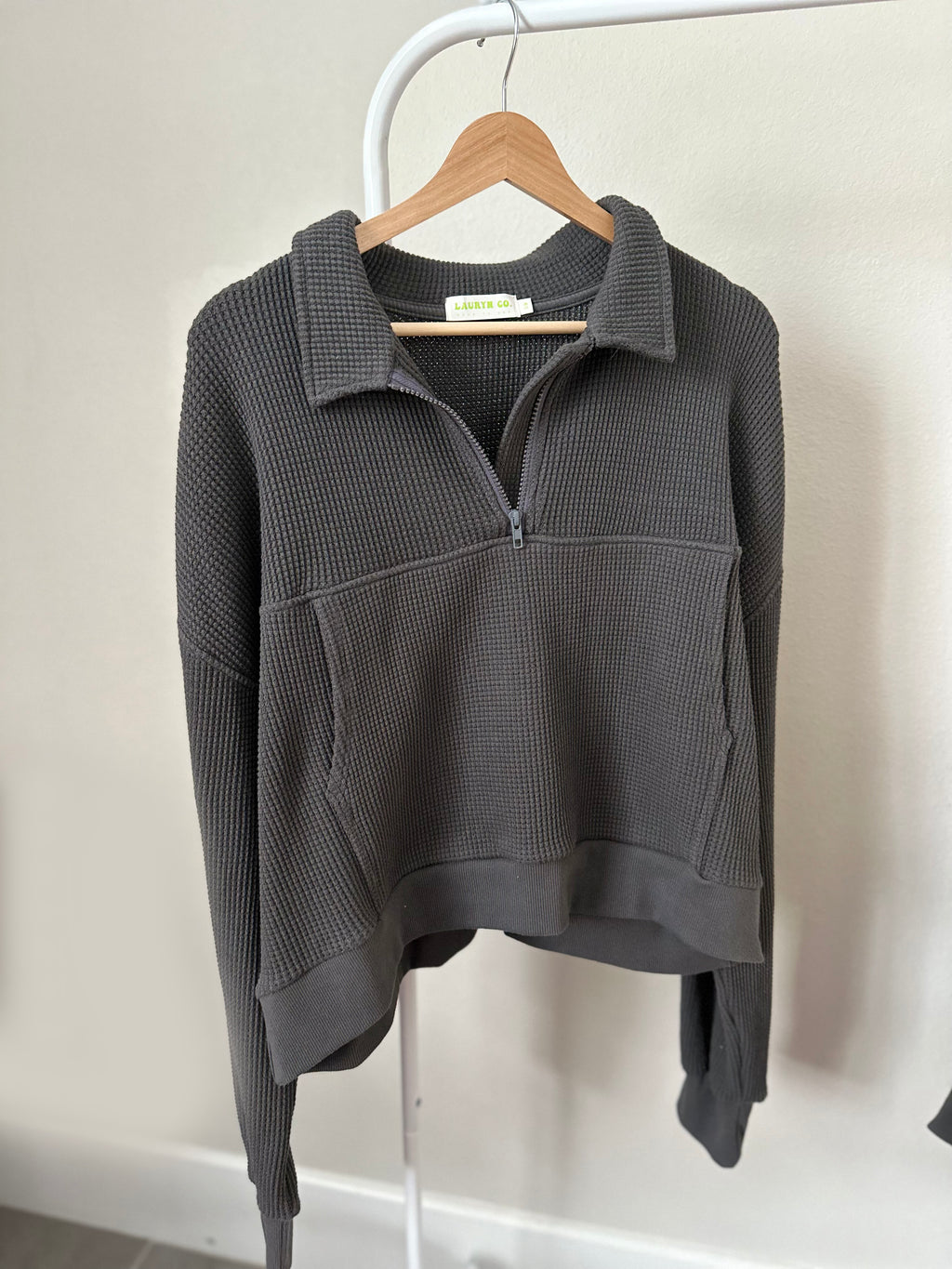 MAMA HALF ZIP SWEATER + PANTS SET (FOG)