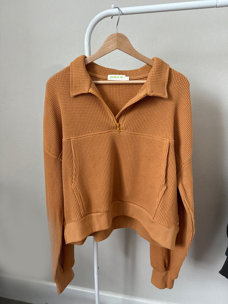 MAMA HALF ZIP SWEATER + PANTS SET (PUMPKIN SPICE)