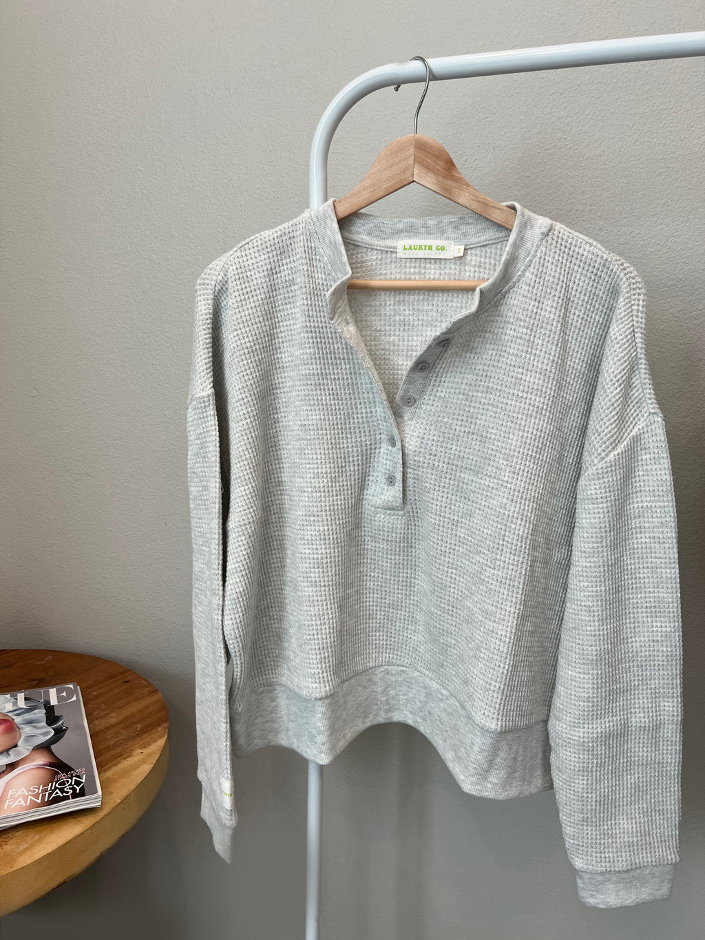 MAMA HENLEY SET (CREAMY CLOUD)