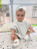 BABY WAFFLE ROMPER (CREAMY CLOUD)