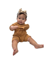 BABY BUTTON DOWN ONESIE (PUMPKIN SPICE)