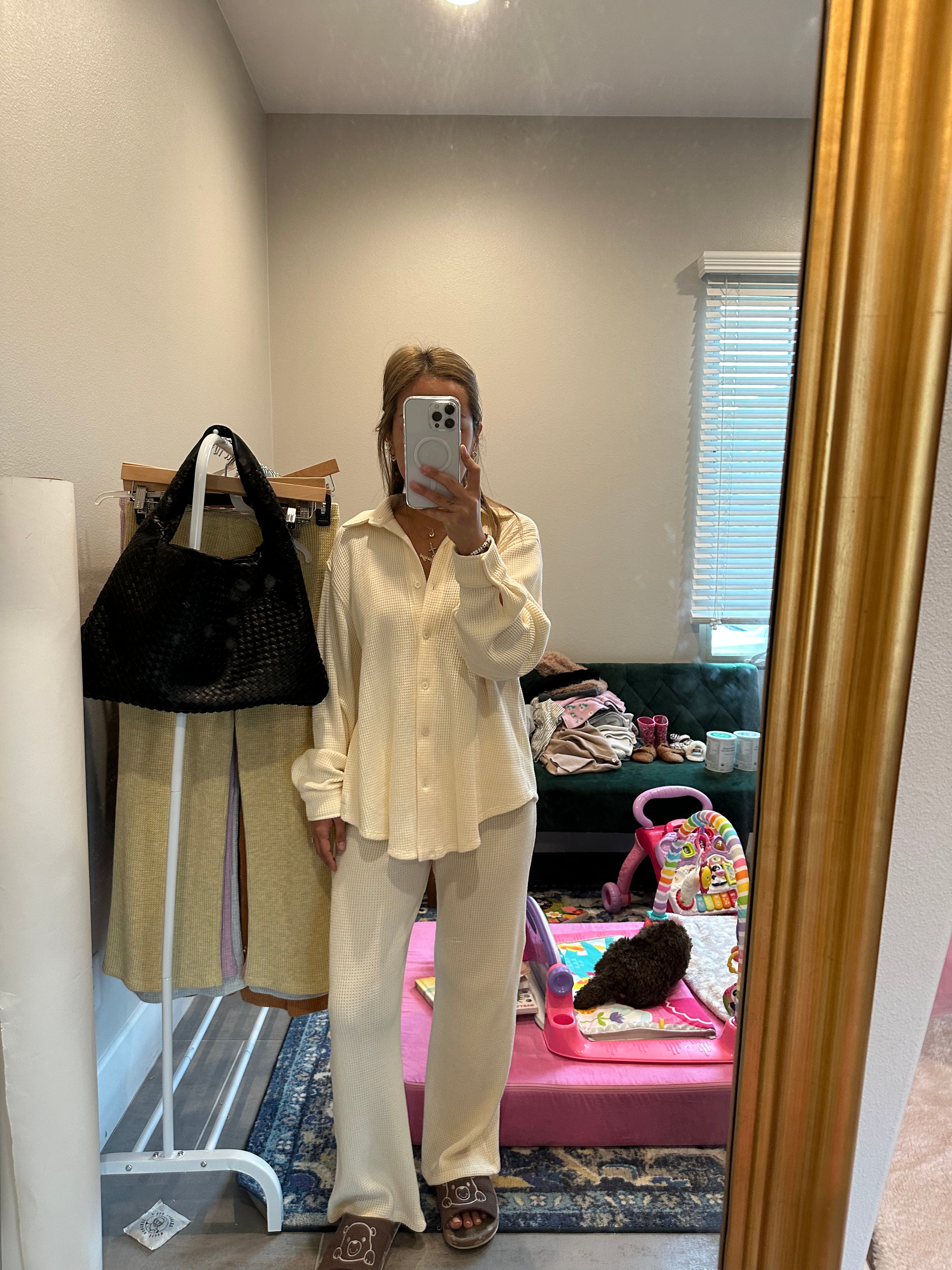 MAMA SHACKET + PANTS SET (BUTTERCREAM)