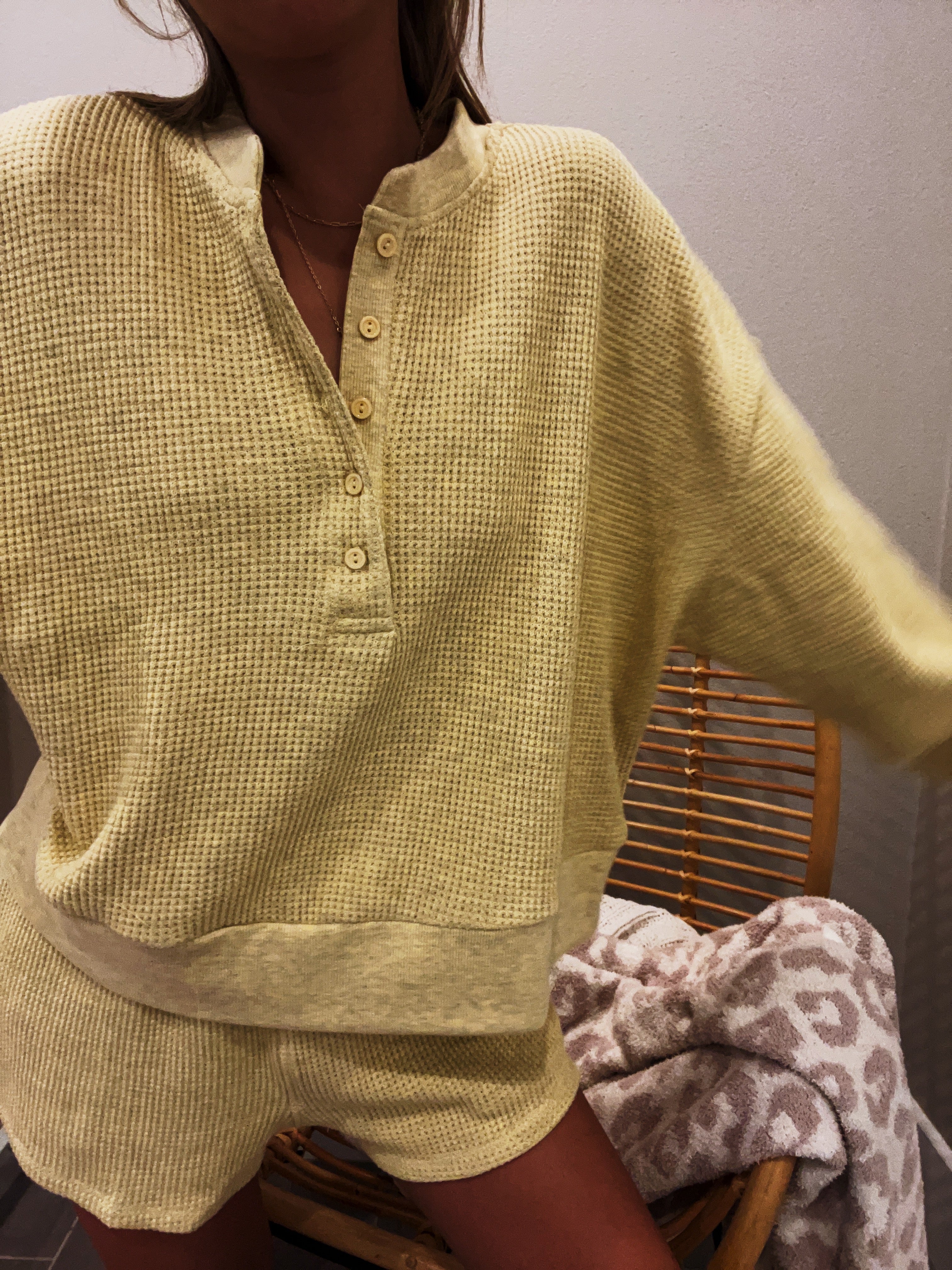 MAMA HENLEY SET (BANANA)