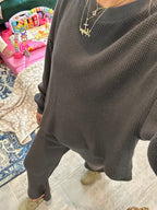MAMA LONG SLEEVE TOP + PANTS SET (FOG)
