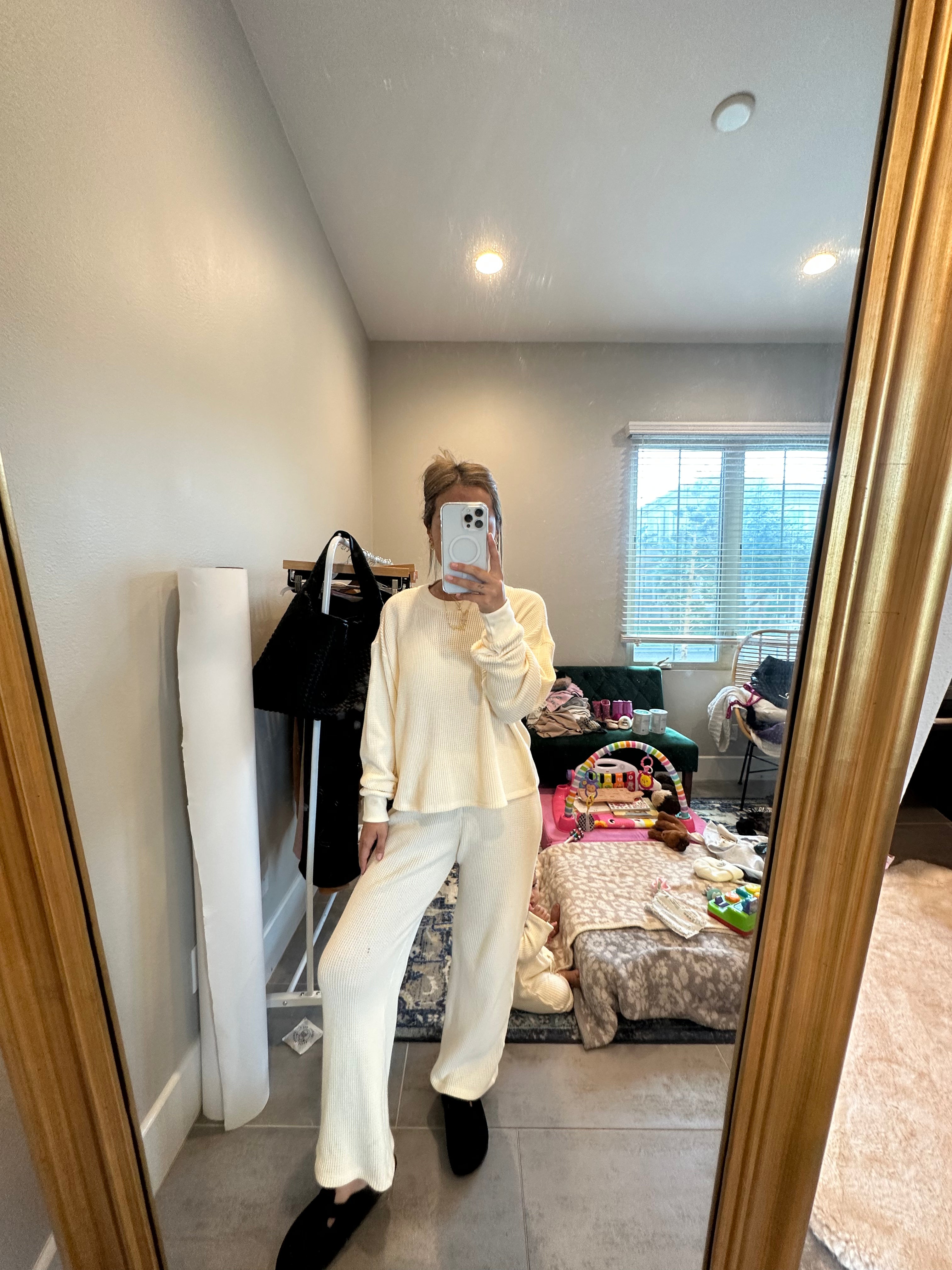 MAMA LONG SLEEVE TOP + PANTS SET (BUTTERCREAM)