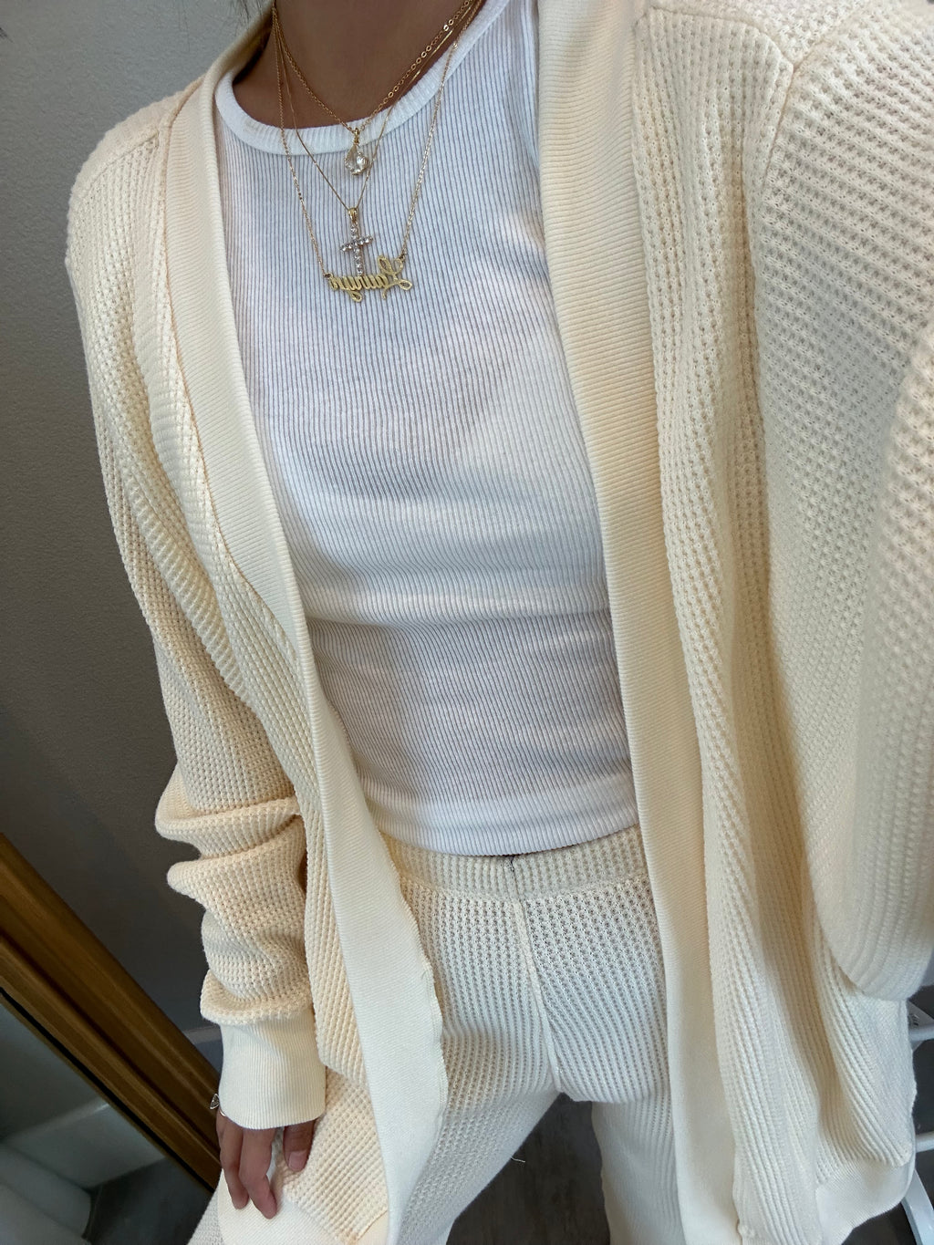 MAMA CARDIGAN + PANTS SET (BUTTERCREAM)