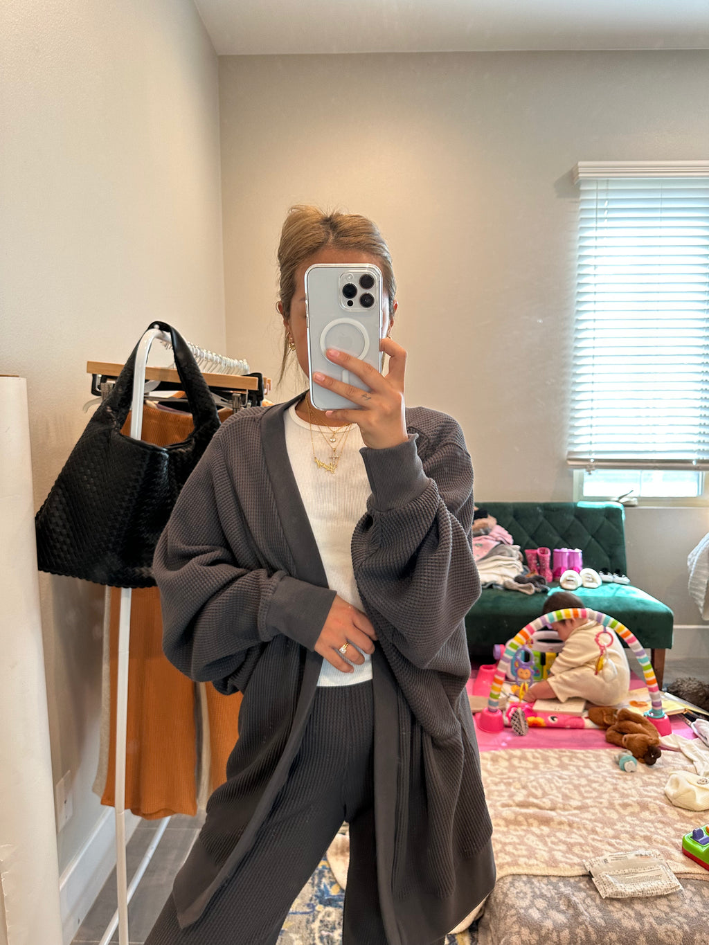 MAMA CARDIGAN + PANTS SET (FOG)
