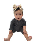 BABY BUTTON DOWN ONESIE (FOG)
