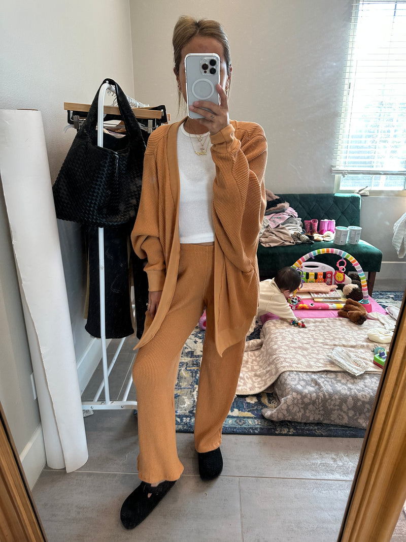 MAMA CARDIGAN + PANTS SET (PUMPKIN SPICE)